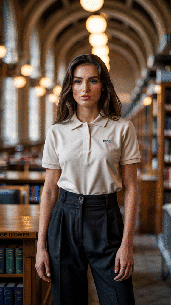 23 Effortless College Outfit Inspiration for 2025 17 College Outfit: Minimalist Monochrome Polo & Trousers