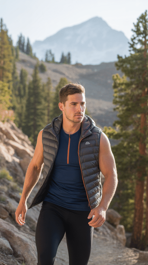 What to Wear Hiking in Colorado: 23 Winning Outfits 8 Sleeveless Base Layer + Lightweight Puffer Vest + Leggings