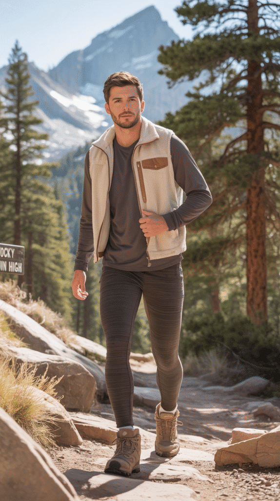 What to Wear Hiking in Colorado: 23 Winning Outfits 15 Sherpa Vest + Long Sleeve Tee + Skirted Leggings