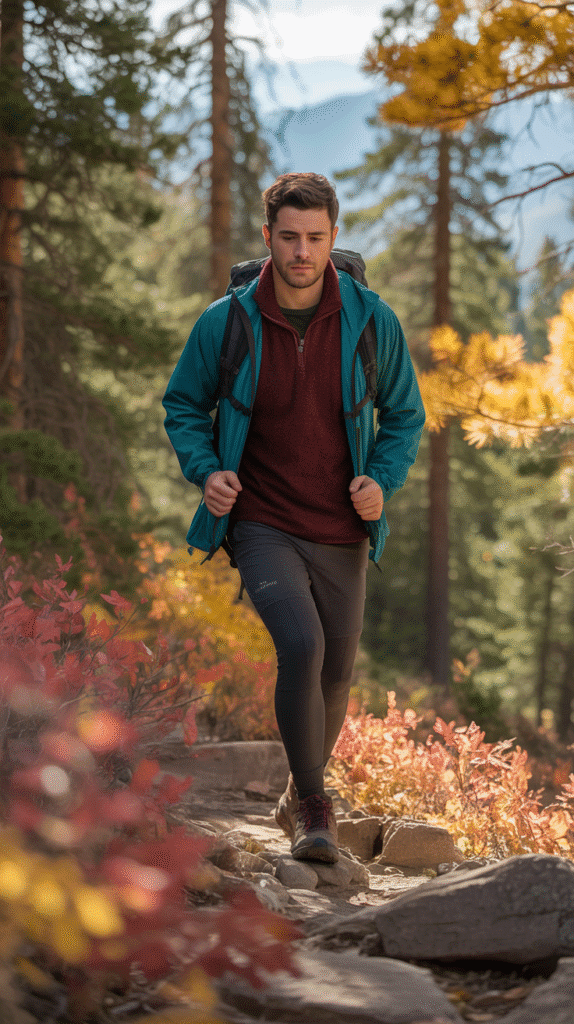What to Wear Hiking in Colorado: 23 Winning Outfits 23 Wool Pullover + Leggings + Wind Shell