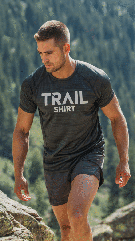 Top 21 Men’s Hiking Outfit Ideas 12 Trail Shirt and Athletic Shorts