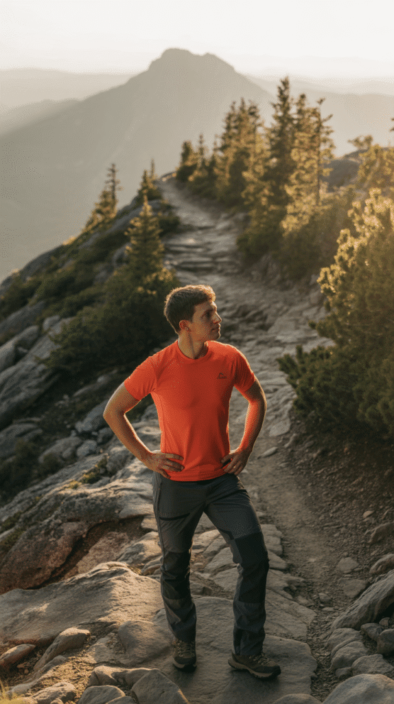Top 21 Men’s Hiking Outfit Ideas 1 Quick-Dry T-Shirt and Lightweight Hiking Pants