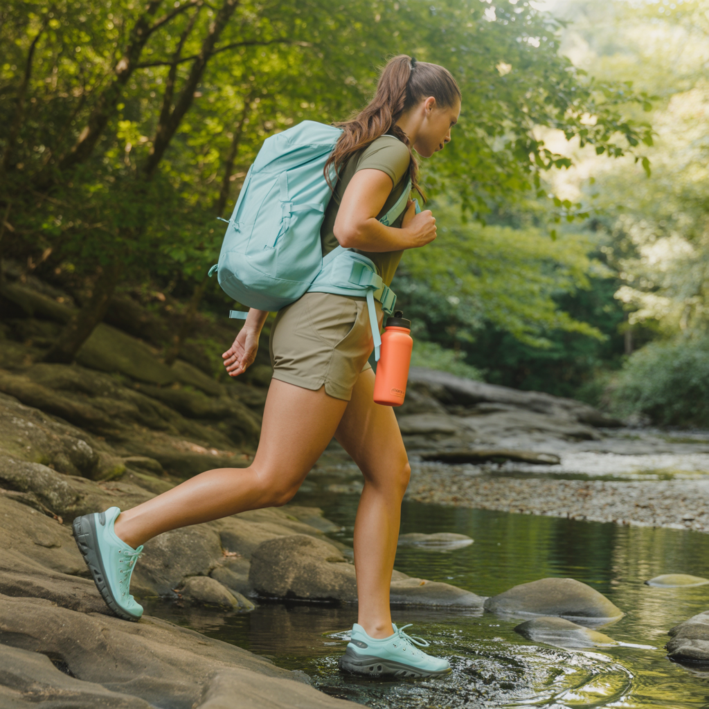 21 Genius Hiking Outfit Ideas for Every Trail Level 15 Hiking Outfit Ideas: Lake/Stream Hike with Quick-Dry Shorts and Water Shoes