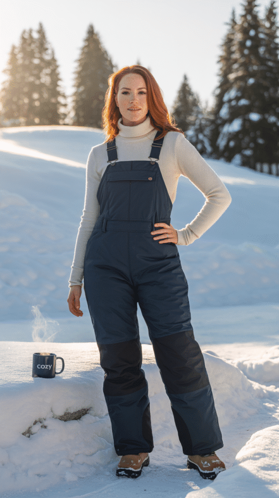 27 Winter Hiking Outfits That Keep You Warm 5 Snow Bib Overalls and Base Layer