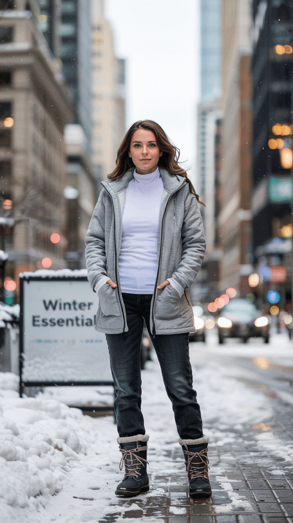 23 Winter Outfit Ideas to Stay Warm and Stylish 11 winter outfits: Thermal Base Layer with Fleece Pullover