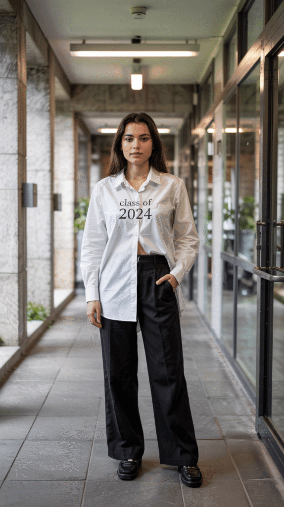 21 Must-Try College Outfit Ideas for Every Season 6 College Outfit: Monochrome Minimalist Outfit