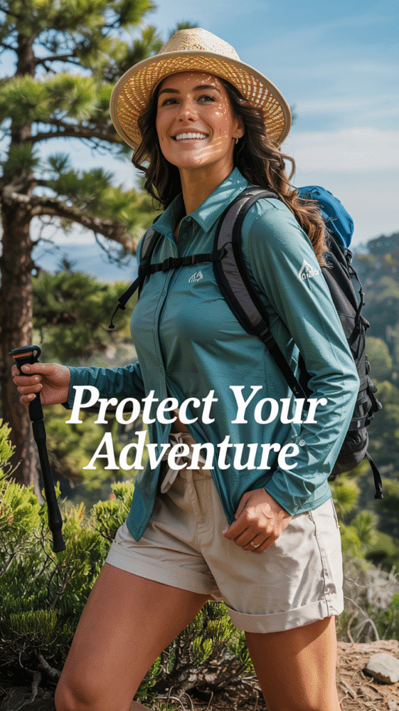 21 Genius Hiking Outfit Ideas for Every Trail Level 6 Hiking Outfit Ideas: Sun Protection Outfit with UPF Shirt, Long Shorts, and Wide-Brim Hat