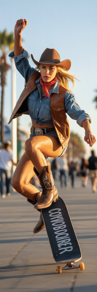 23 Best Skateboard Costume Ideas for Parties 19 Cowboy or Cowgirl Boarder