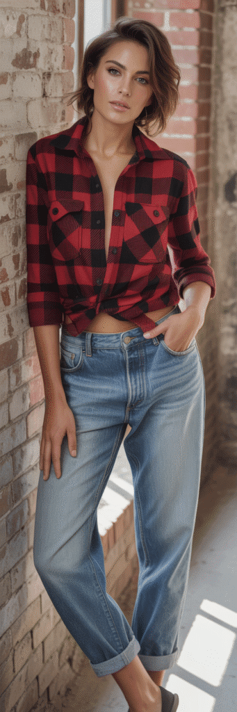20 Creative Outfit Ideas with Skate Jeans 3 Flannel Shirt and Relaxed Skate Jeans