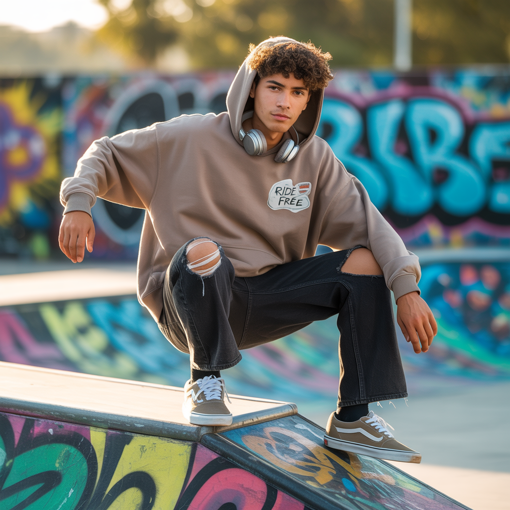 20 Best Skate Outfit Ideas for Men 18 Graphic Sweatshirt