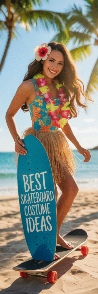 23 Best Skateboard Costume Ideas for Parties 6 Hawaiian Skate Surfer