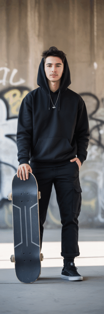 20 Skateboard Outfit Ideas for Boys 6 All-Black Skate Minimalist