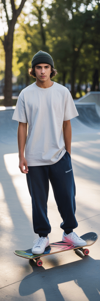 20 Best Skate Outfit Ideas for Men 9 Beanie and Sweatpants Combo