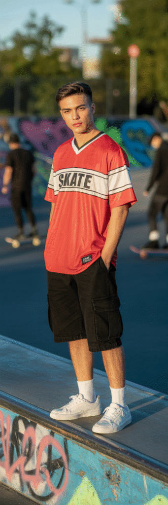 20 Best Skate Outfit Ideas for Men 7 Skate Jersey and Shorts