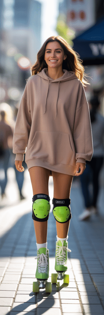 23 Fresh Roller Skate Outfit Ideas to Try 18 Cozy Hoodie Dress