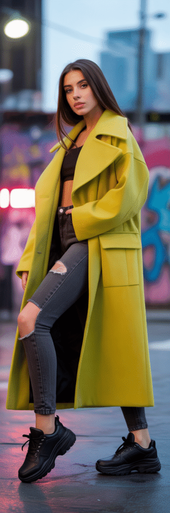 20 Creative Outfit Ideas with Skate Jeans 15 Statement Coat and Skate Jeans