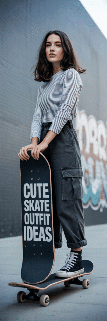 20 Cute Skate Outfit Ideas for Girls 12 Monochrome Outfit