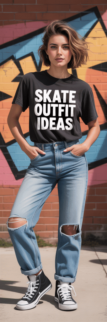 20 Skate Outfit Ideas to Inspire Your Next Look 12 Denim Jacket and Chinos