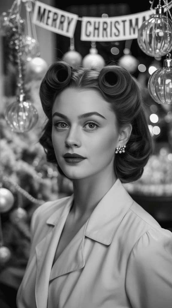 30 Latest Christmas Hairstyles for Short Hair That Are Quick and Chic 5 Vintage Victory Rolls