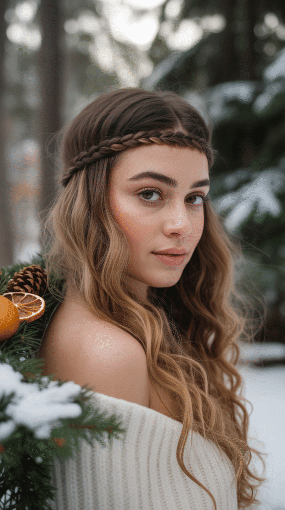 30 Latest Christmas Hairstyles for Short Hair That Are Quick and Chic 12 Braided Headband Style