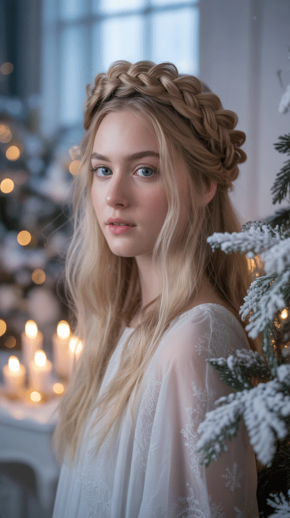 30 Best Christmas Hairstyles for Women to Shine This Holiday Season 18 Halo Braid