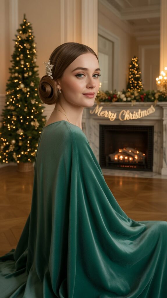 30 Chic Christmas Short Hairstyles That Are Cute and Easy 18 Low Rolled Updo