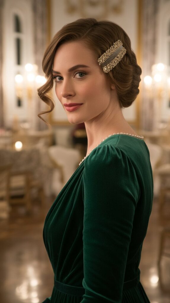 33 Modern Christmas Hairstyles for Curly Hair Full of Bounce and Charm 18 Gibson Tuck with Curly Texture
