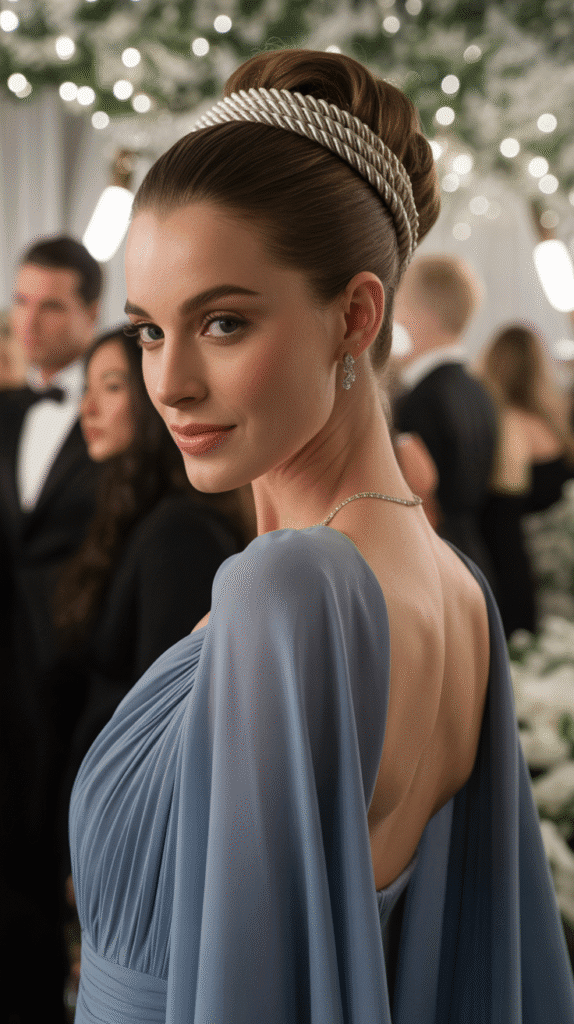 30 Best Christmas Hairstyles for Women to Shine This Holiday Season 15 Chignon with Twisted Accents