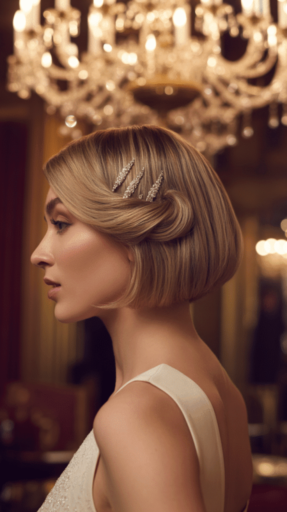 30 Latest Christmas Hairstyles for Short Hair That Are Quick and Chic 11 French Twist for Short Hair