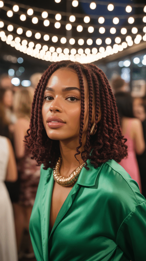 33 Trendy Christmas Hairstyles for Black Kids That Spark Joy 26 Crochet Braids with Holiday Colors