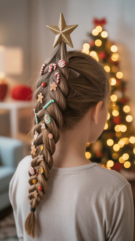 30 Easy Christmas Hairstyles for Teens That Are Fun and Trendy 6 Christmas Tree Braid Design