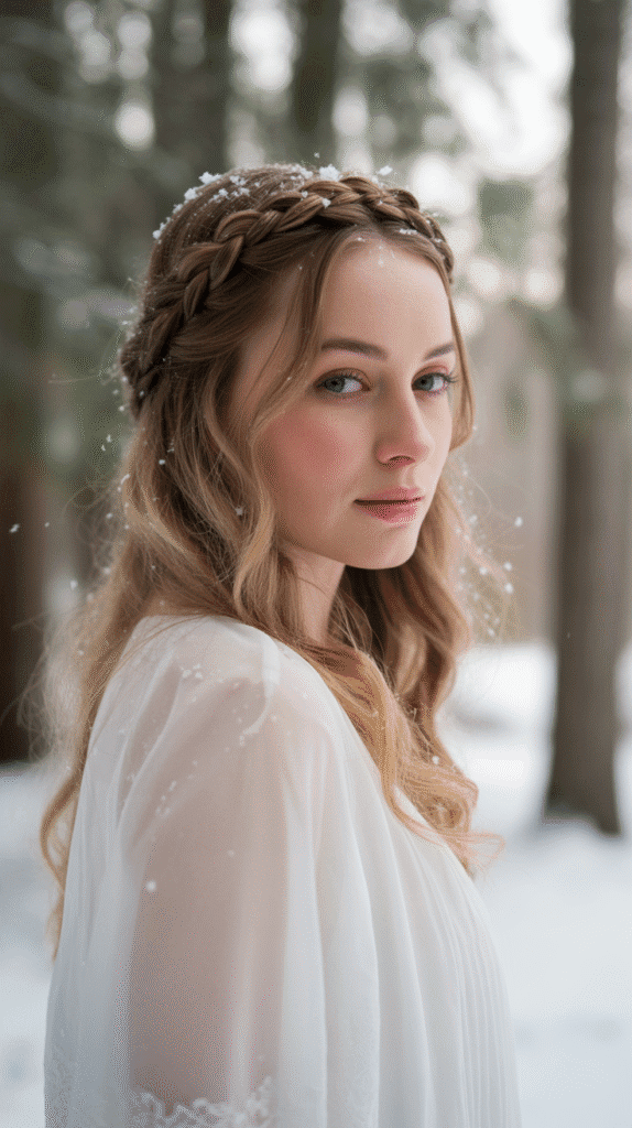 33 Best Christmas Hairstyles for Medium Length Hair That Wow 9 Dutch Braid Crown