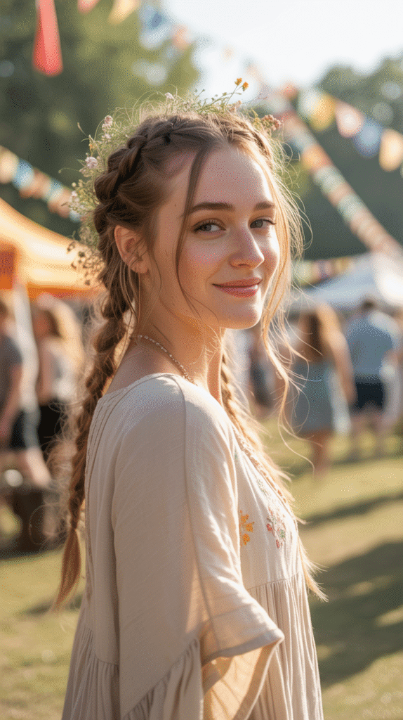 30 Best French Hairstyles for Medium Hair You'll Want to Try 26 Boho French Braided Updo