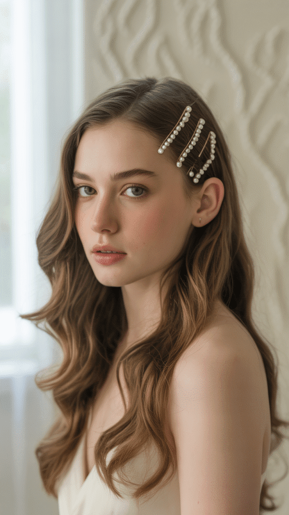 27 Trendy French Hairstyles That Define Effortless Chic 24 Pinned Back Waves