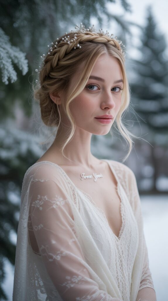 30 Chic Christmas Short Hairstyles That Are Cute and Easy 6 Braided Crown on Short Hair