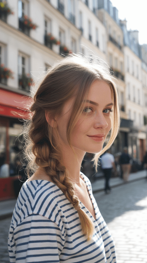 30 Best French Hairstyles for Medium Hair You'll Want to Try 2 Messy French Braid