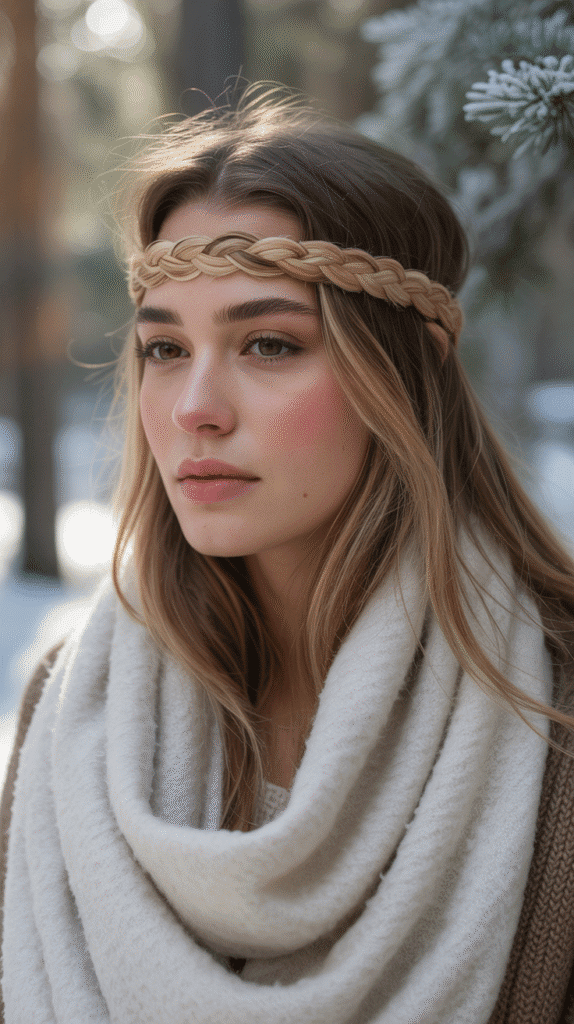 33 Best Christmas Hairstyles for Medium Length Hair That Wow 14 Braided Headband Style