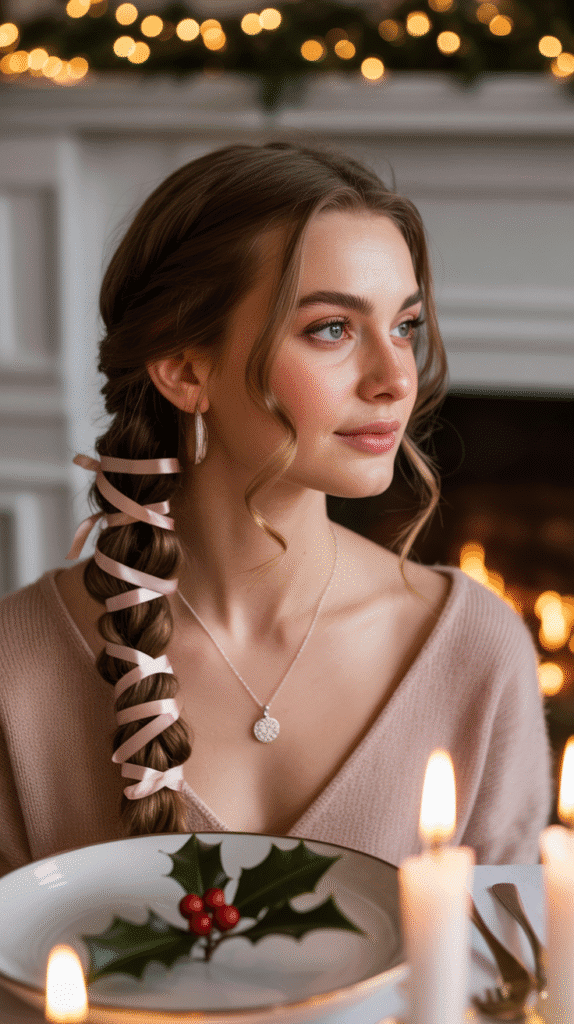 33 Best Christmas Hairstyles for Medium Length Hair That Wow 11 Romantic Side Braid