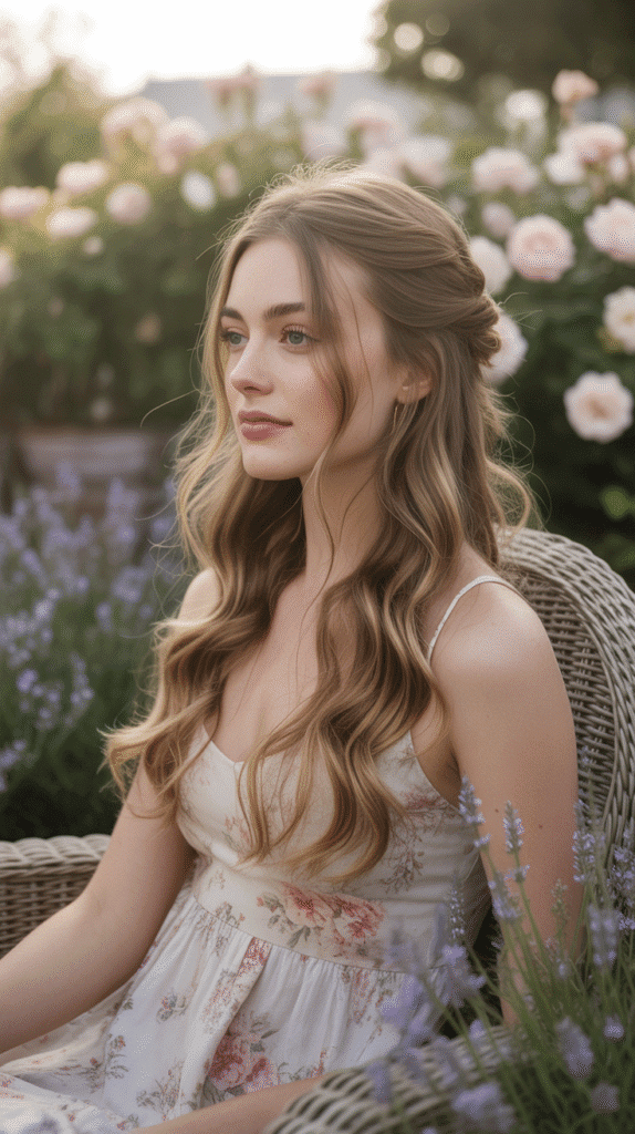 27 Trendy French Hairstyles That Define Effortless Chic 11 Half-Up Half-Down Style