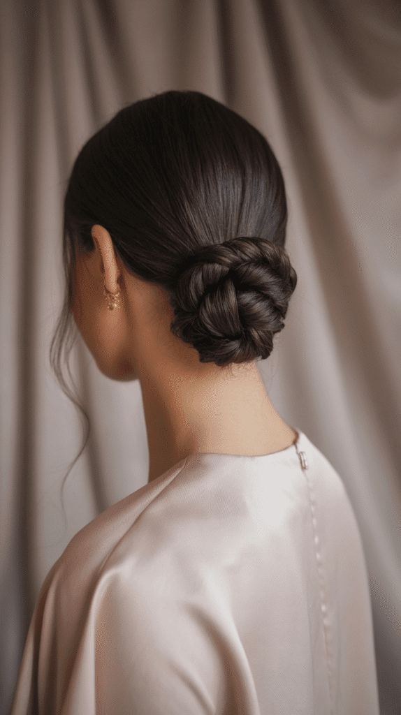 27 Trendy French Hairstyles That Define Effortless Chic 14 Twisted Low Bun