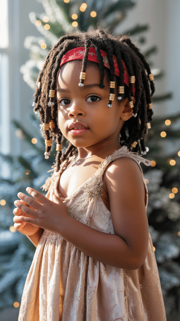 33 Trendy Christmas Hairstyles for Black Kids That Spark Joy 21 Faux Locs for Christmas