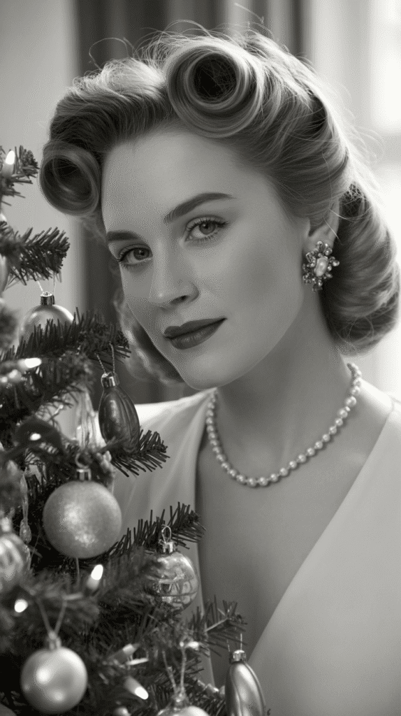 33 Best Christmas Hairstyles for Medium Length Hair That Wow 26 Vintage Rolled Updo