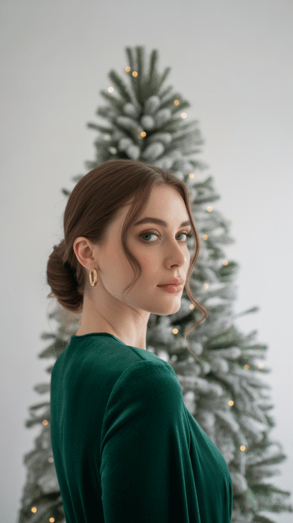 33 Best Christmas Hairstyles for Medium Length Hair That Wow 27 Loose Side Chignon