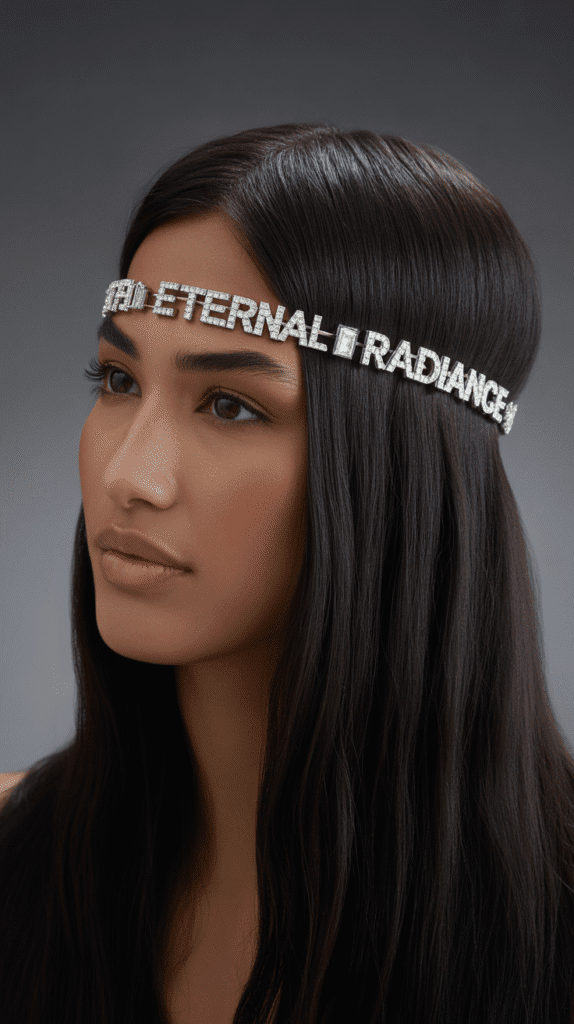 27 Trendy Christmas Hairstyles for Long Hair Perfect for Holiday Glam 10 Sleek Straight Hair with Diamond Headband