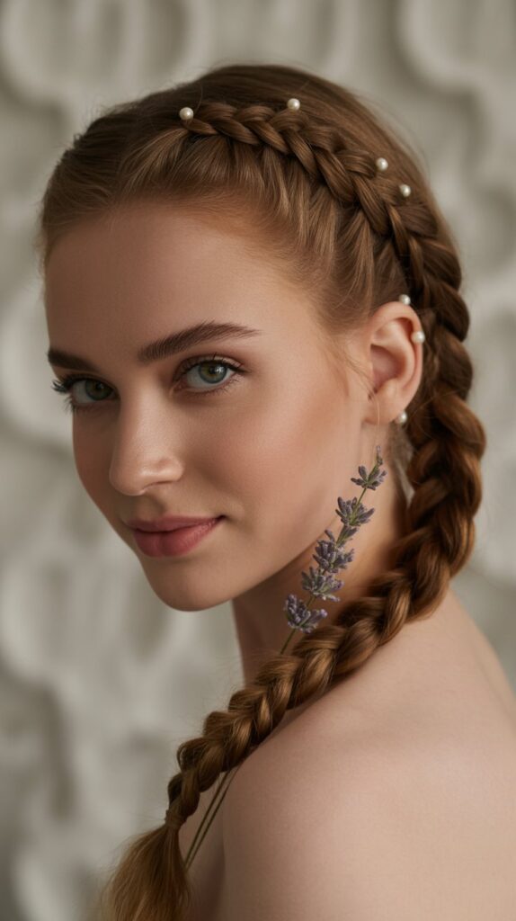 27 Trendy Christmas Hairstyles for Long Hair Perfect for Holiday Glam 26 Double Dutch Braids into Low Bun