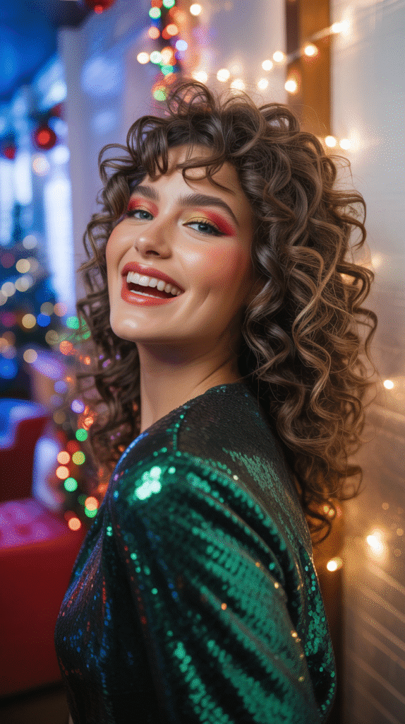 33 Best Christmas Hairstyles for Medium Length Hair That Wow 24 Curly Ponytail with Volume
