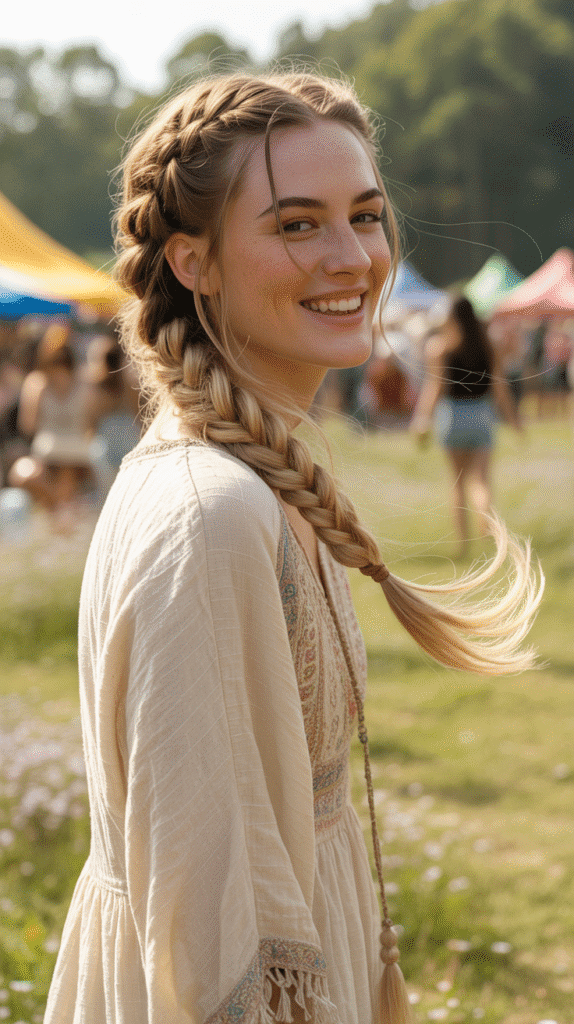 27 Trendy French Hairstyles That Define Effortless Chic 16 Braided Side Ponytail