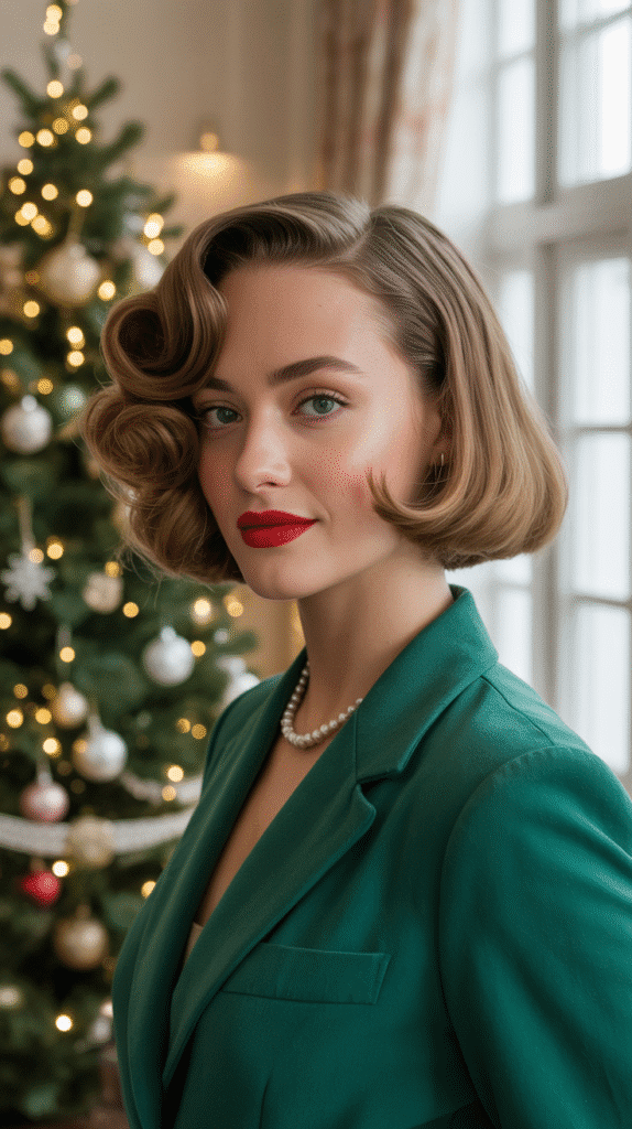 30 Latest Christmas Hairstyles for Short Hair That Are Quick and Chic 26 Curled Ends Bob