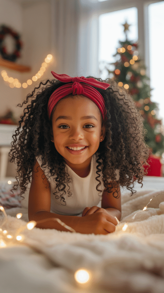 33 Trendy Christmas Hairstyles for Black Kids That Spark Joy 24 Natural Twist-Out with Headband