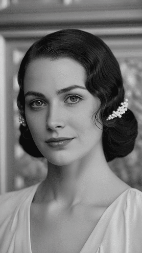30 Elegant 1930s Hairstyles for Long Hair You'll Fall in Love With 5 Low Chignon with Waves